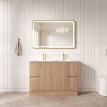 Byron 1200mm Light Oak Freestanding Double Vanity with Removable Kickboard